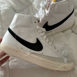 Nike White and Black High-Top Sneakers